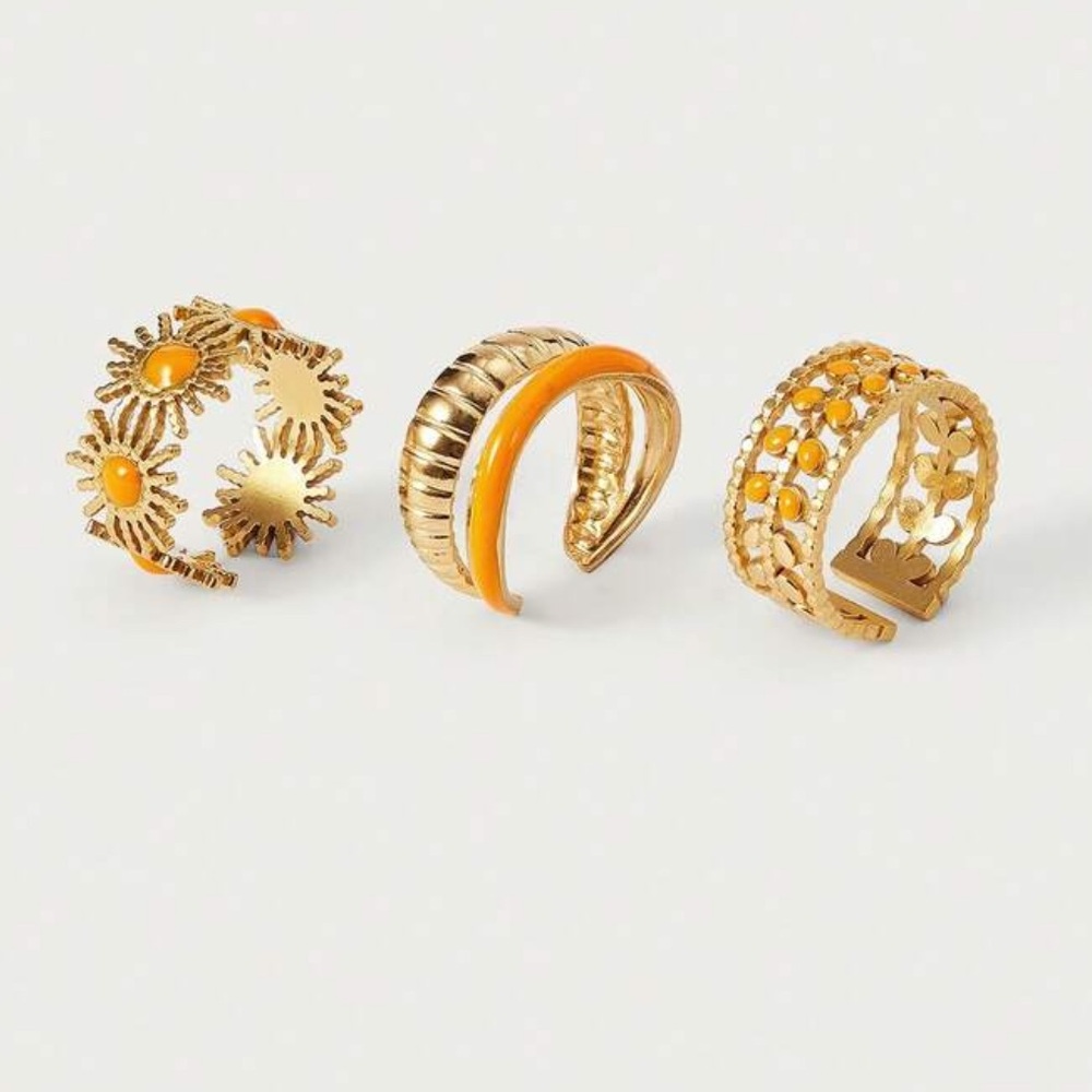 Elegant Orange ring Set R118